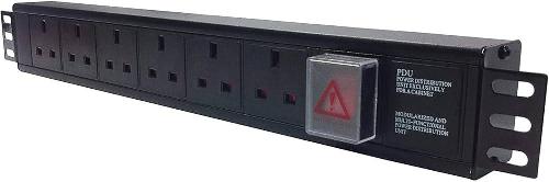 Basic 5-Way 1.5U Horizontal PDU, Input=3meter UK3pin Plug (BS1363), Output=5x UK3pin (B...