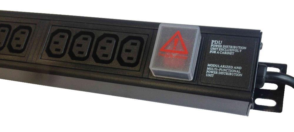 PDU-UK3M-6C13-VER Basic 6-Way Vertical PDU, Input=3meter UK3pin Plug (BS1363), Output=6x IEC C13 Connectors Prouct Image 1