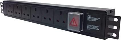 Basic 6-Way 1.5U Horizontal PDU, Input=3meter C14 Connector, Output=6x UK3pin (BS1363)