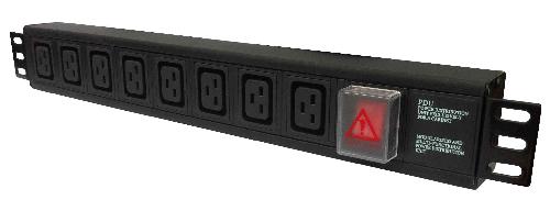 Basic 6-Way 1.5U Horizontal PDU, Input=3meter C20 Connector, Output=6x IEC C19 Connectors